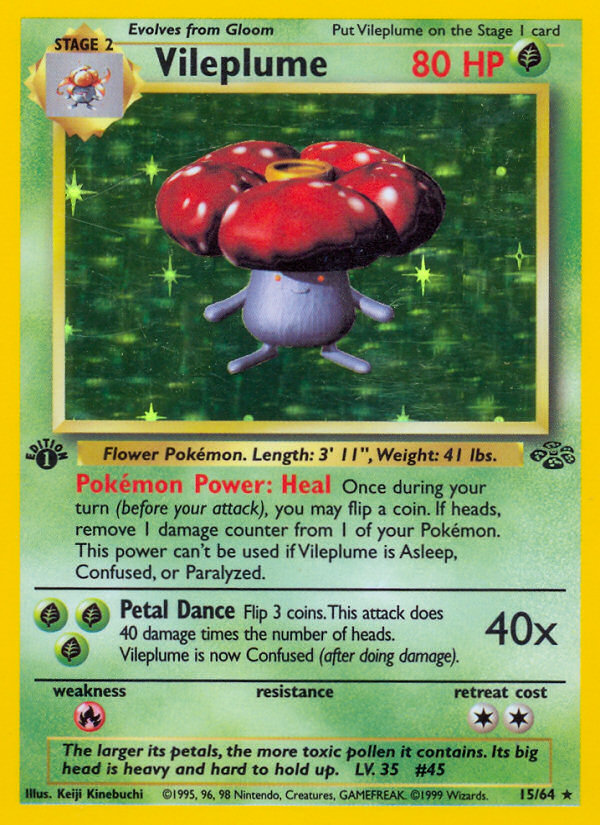 Vileplume (15/64) [Jungle 1st Edition] | Black Swamp Games