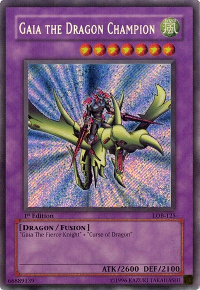 Gaia the Dragon Champion [LOB-125] Secret Rare | Black Swamp Games