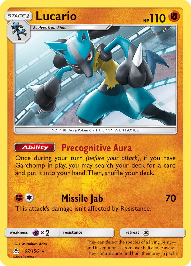 Lucario (67/156) (Theme Deck Exclusive) [Sun & Moon: Ultra Prism] | Black Swamp Games