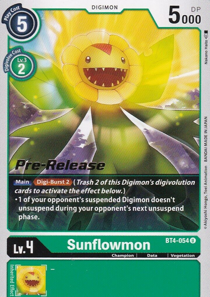Sunflowmon [BT4-054] [Great Legend Pre-Release Promos] | Black Swamp Games