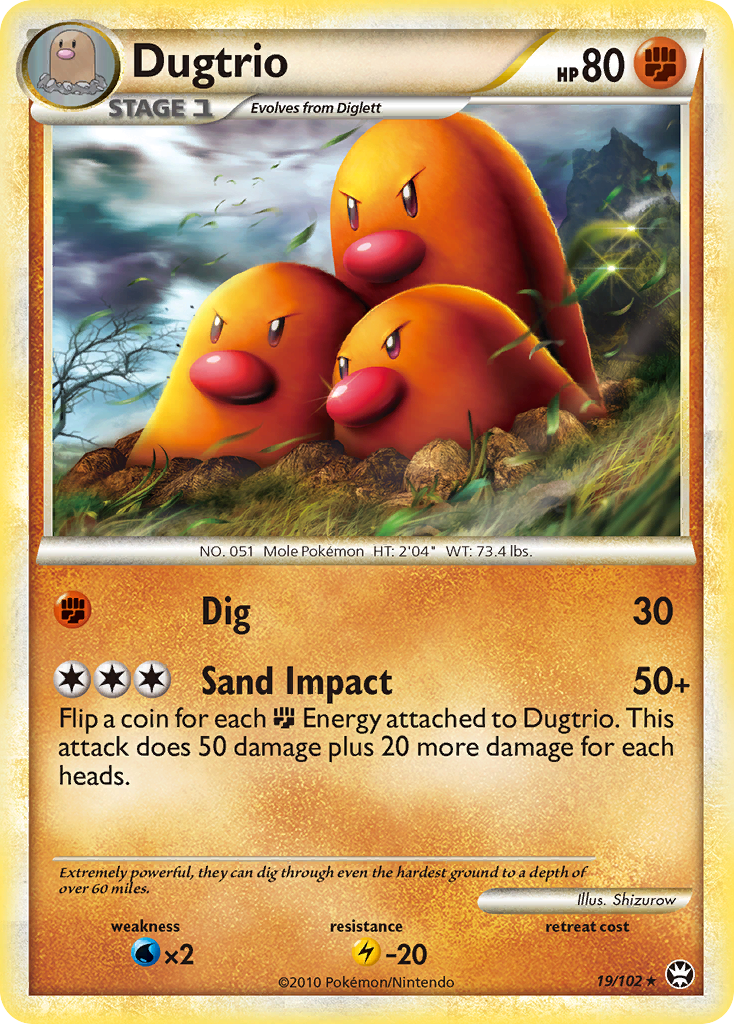 Dugtrio (19/102) [HeartGold & SoulSilver: Triumphant] | Black Swamp Games