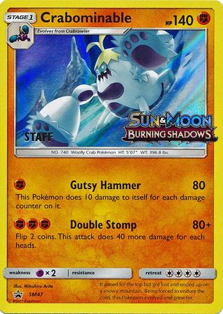 Crabominable (SM47) (Staff Prerelease Promo) [Sun & Moon: Black Star Promos] | Black Swamp Games