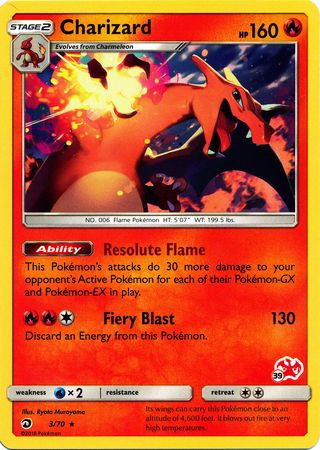 Charizard (3/70) (Charizard Stamp #39) [Battle Academy 2020] | Black Swamp Games