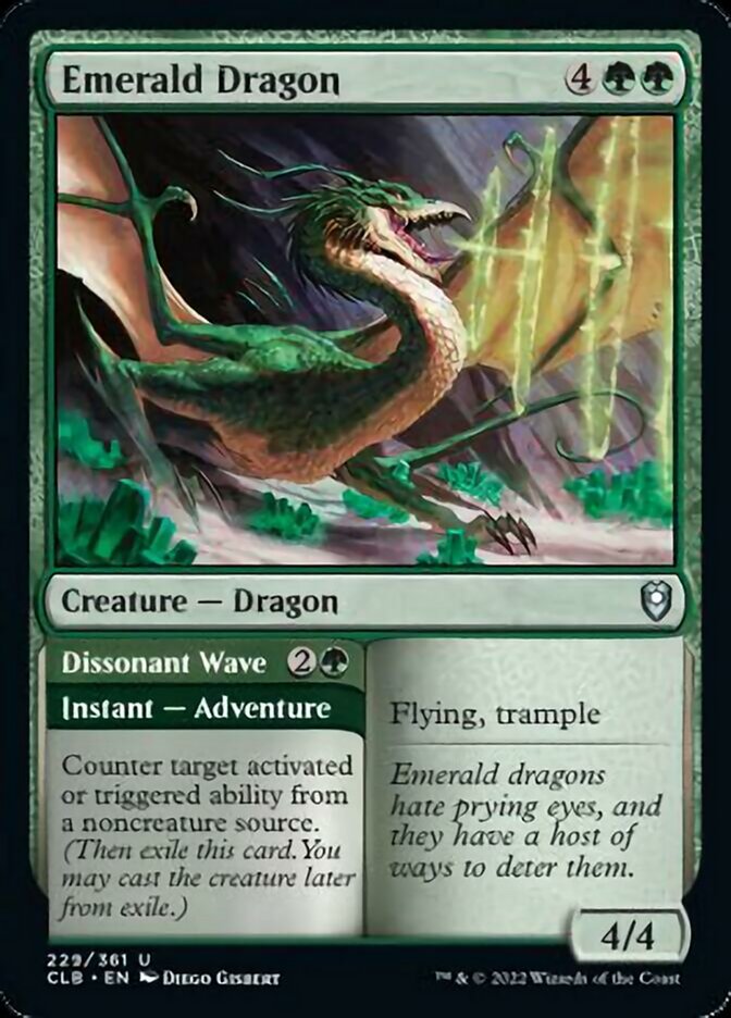 Emerald Dragon // Dissonant Wave [Commander Legends: Battle for Baldur's Gate] | Black Swamp Games