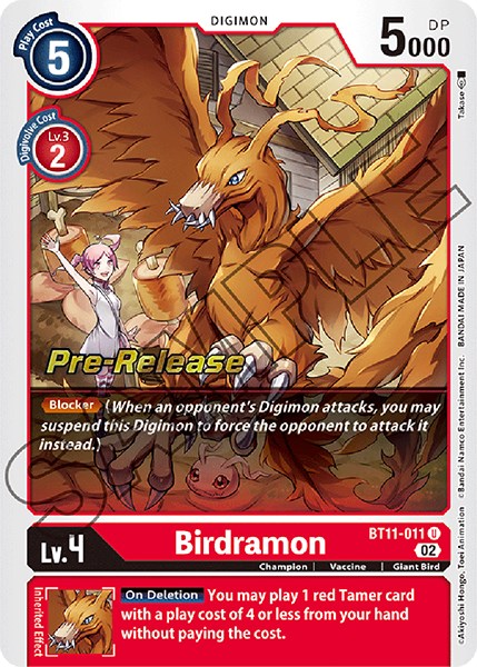 Birdramon [BT11-011] [Dimensional Phase Pre-Release Promos] | Black Swamp Games