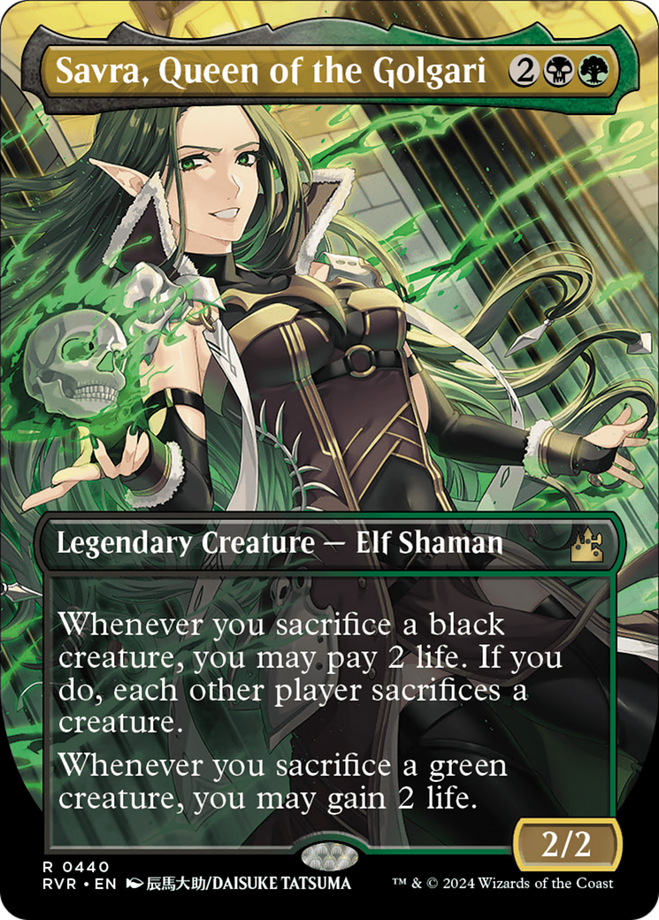 Savra, Queen of the Golgari (Anime Borderless) [Ravnica Remastered] | Black Swamp Games