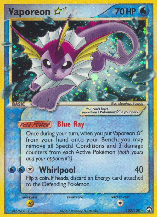 Vaporeon Star (102/108) [EX: Power Keepers] | Black Swamp Games