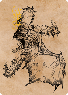Ancient Bronze Dragon Art Card (58) (Gold-Stamped Signature) [Commander Legends: Battle for Baldur's Gate Art Series] | Black Swamp Games