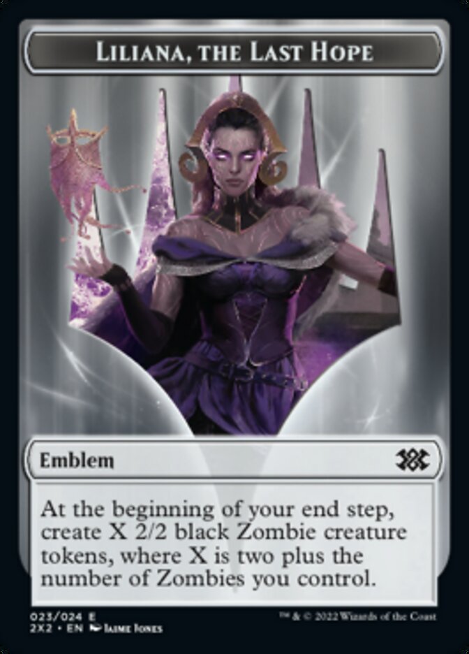 Liliana, the Last Hope Emblem // Spirit Double-sided Token [Double Masters 2022 Tokens] | Black Swamp Games