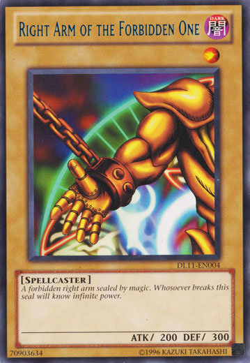 Right Arm of the Forbidden One (Blue) [DL11-EN004] Rare | Black Swamp Games