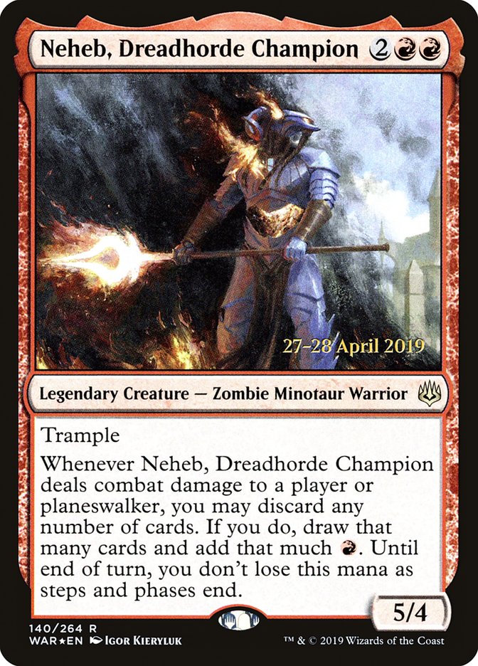 Neheb, Dreadhorde Champion  [War of the Spark Prerelease Promos] | Black Swamp Games