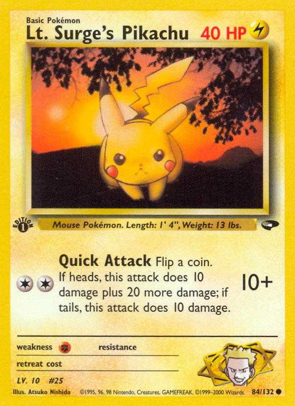 Lt. Surge's Pikachu (84/132) [Gym Challenge 1st Edition] | Black Swamp Games