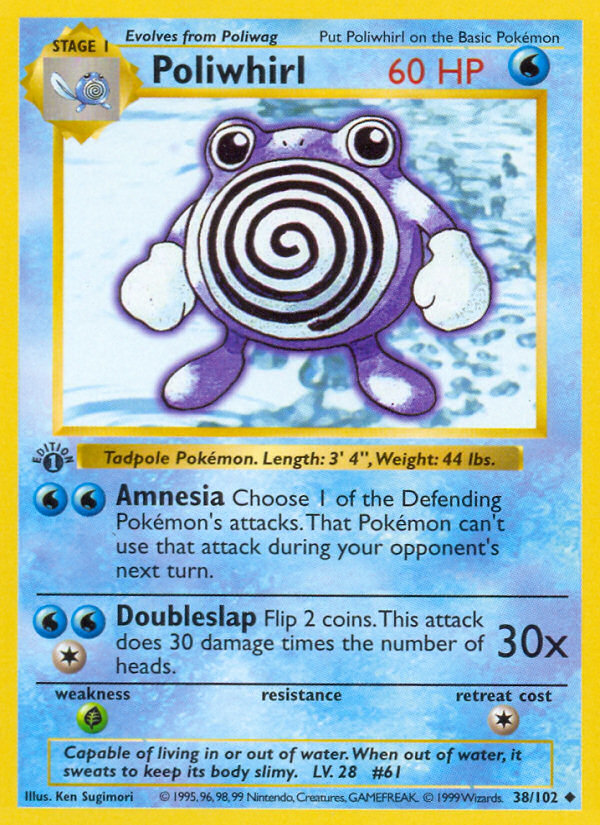 Poliwhirl (38/102) (Shadowless) [Base Set 1st Edition] | Black Swamp Games