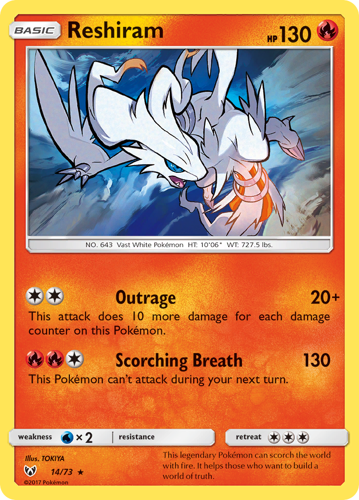 Reshiram (14/73) [Sun & Moon: Shining Legends] | Black Swamp Games