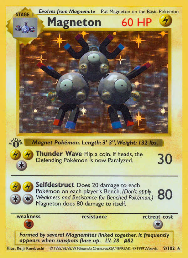 Magneton (9/102) (Shadowless) [Base Set 1st Edition] | Black Swamp Games