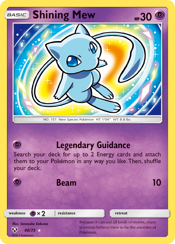 Shining Mew (40/73) [Sun & Moon: Shining Legends] | Black Swamp Games