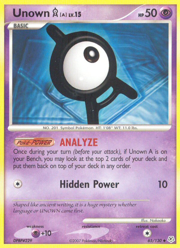 Unown A (65/130) [Diamond & Pearl: Base Set] | Black Swamp Games