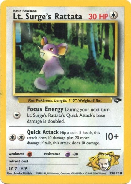 Lt. Surge's Rattata (85/132) [Gym Challenge Unlimited] | Black Swamp Games