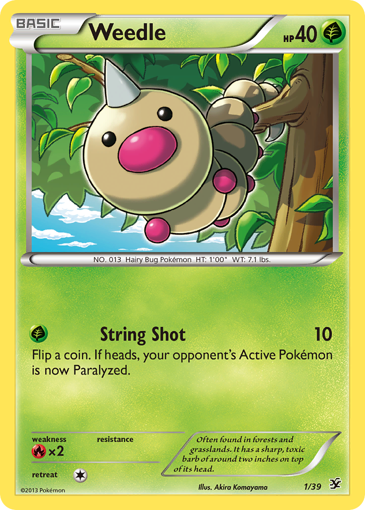 Weedle (1/39) [XY: Kalos Starter Set] | Black Swamp Games