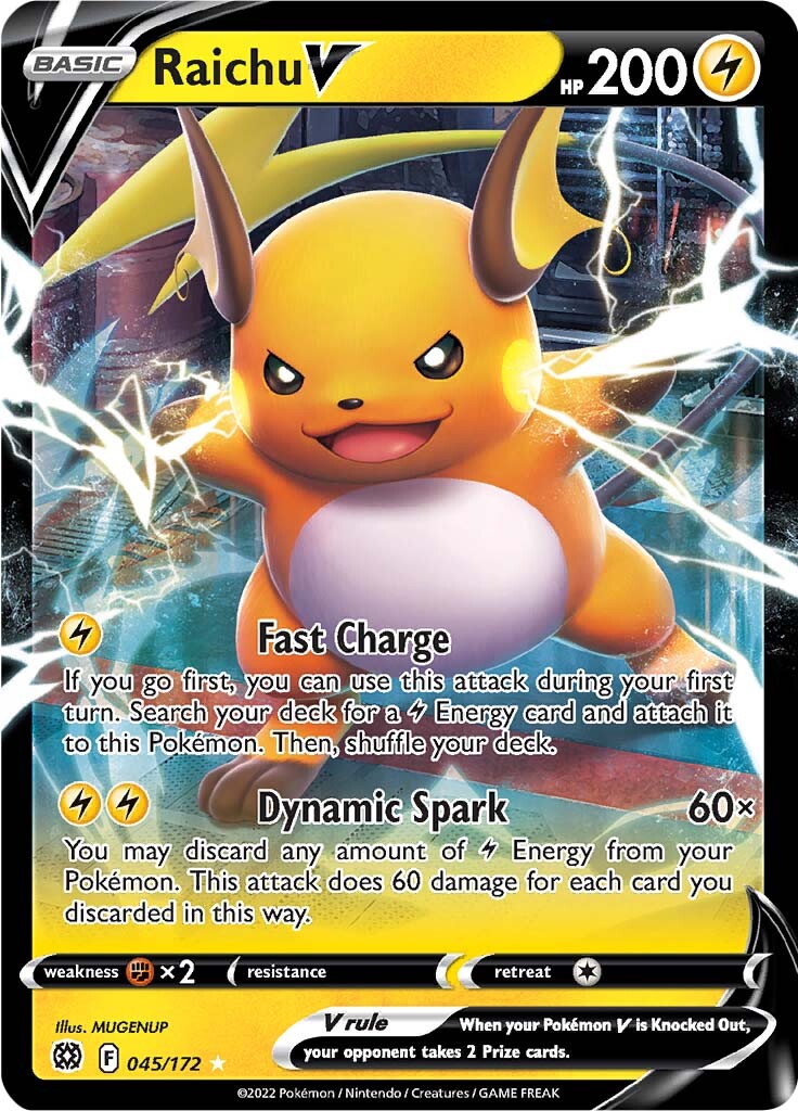 Raichu V (045/172) [Sword & Shield: Brilliant Stars] | Black Swamp Games