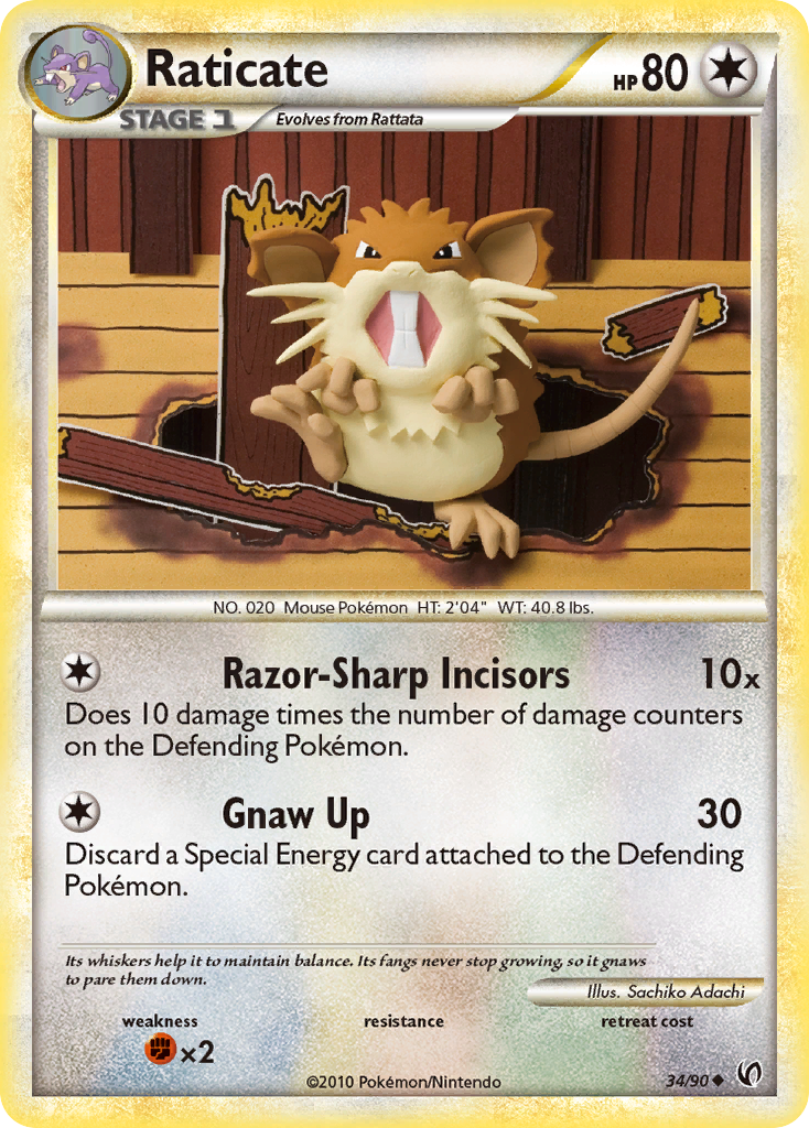 Raticate (34/90) [HeartGold & SoulSilver: Undaunted] | Black Swamp Games