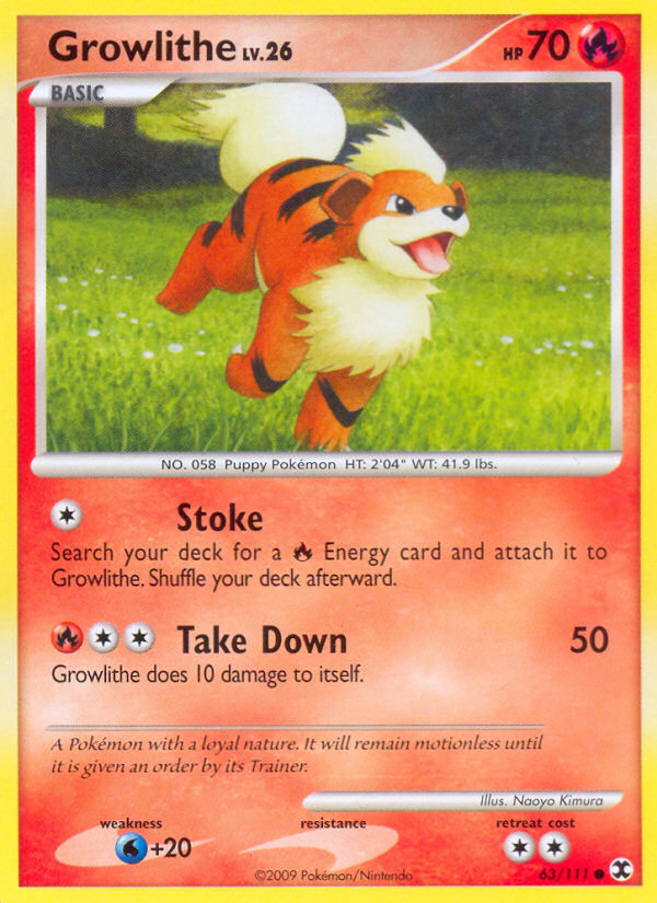 Growlithe (63/111) [Platinum: Rising Rivals] | Black Swamp Games