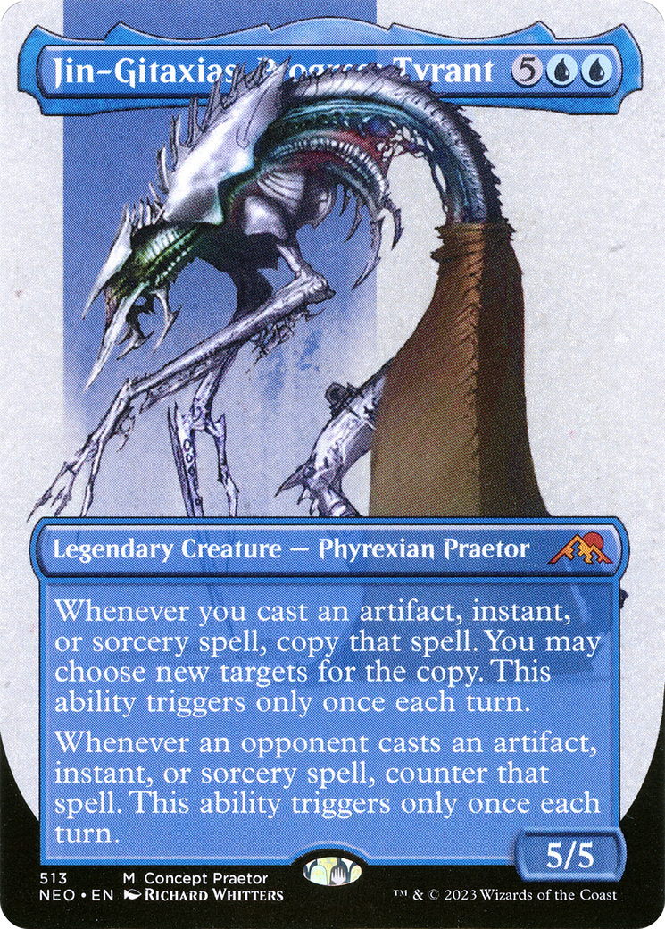 Jin-Gitaxias, Progress Tyrant (Borderless Concept Praetors) [Phyrexia: All Will Be One] | Black Swamp Games