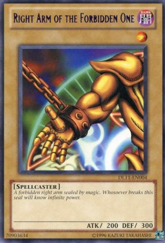 Right Arm of the Forbidden One (Purple) [DL11-EN004] Rare | Black Swamp Games
