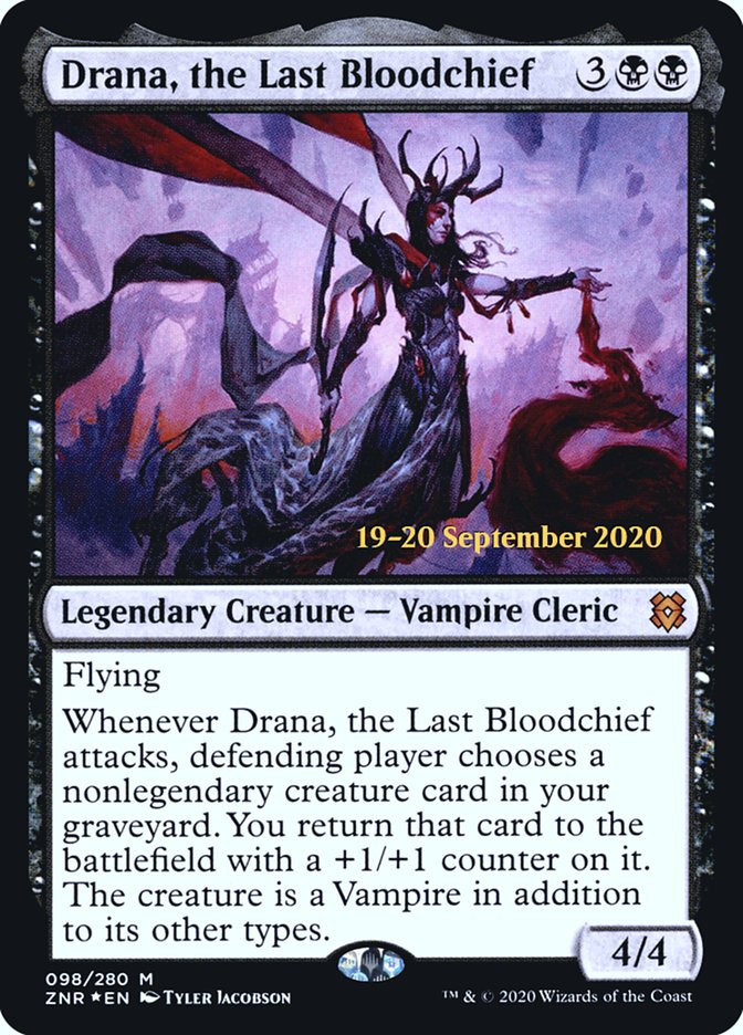 Drana, the Last Bloodchief  [Zendikar Rising Prerelease Promos] | Black Swamp Games