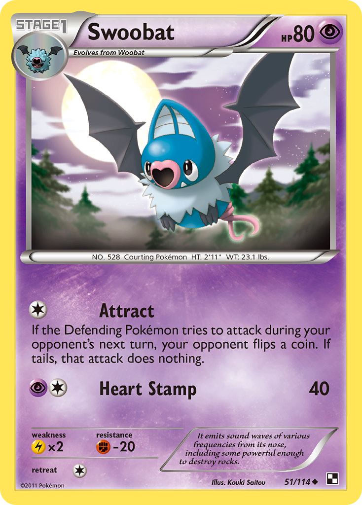 Swoobat (51/114) [Black & White: Base Set] | Black Swamp Games