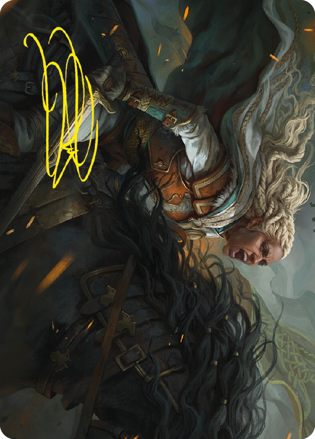 Eowyn, Fearless Knight Art Card (Gold-Stamped Signature) [The Lord of the Rings: Tales of Middle-earth Art Series] | Black Swamp Games