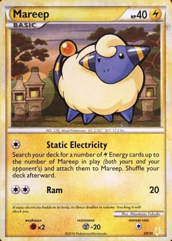 Mareep (20/30) [HeartGold & SoulSilver: Trainer Kit - Raichu] | Black Swamp Games