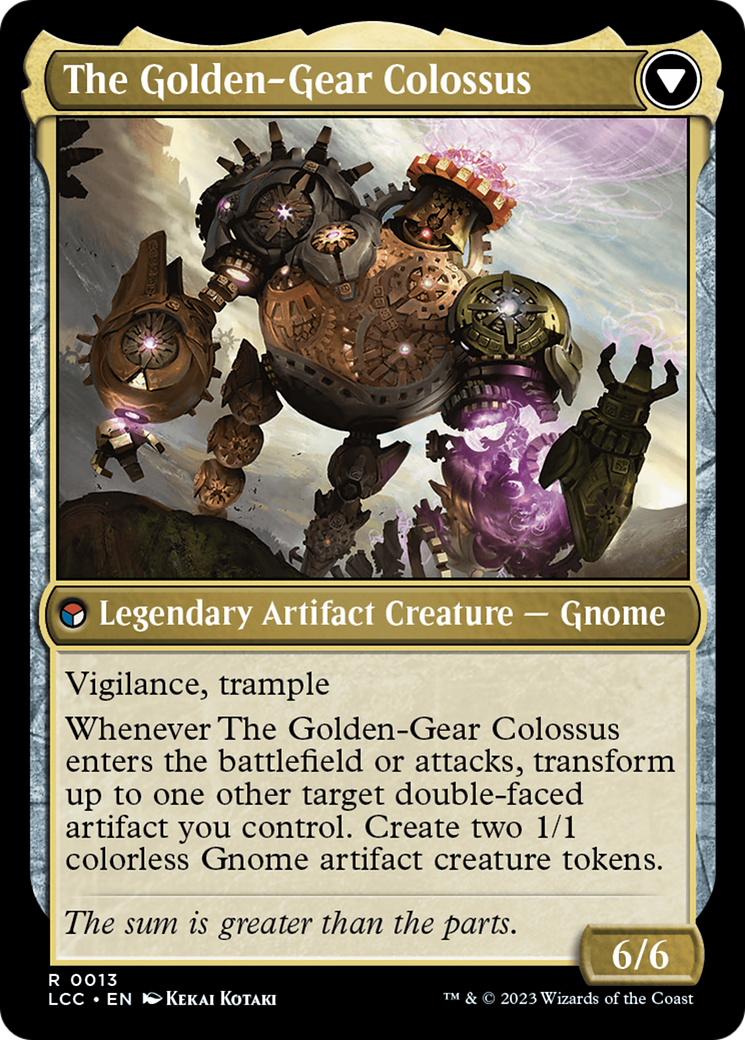 Tetzin, Gnome Champion // The Golden-Gear Colossus [The Lost Caverns of Ixalan Commander] | Black Swamp Games