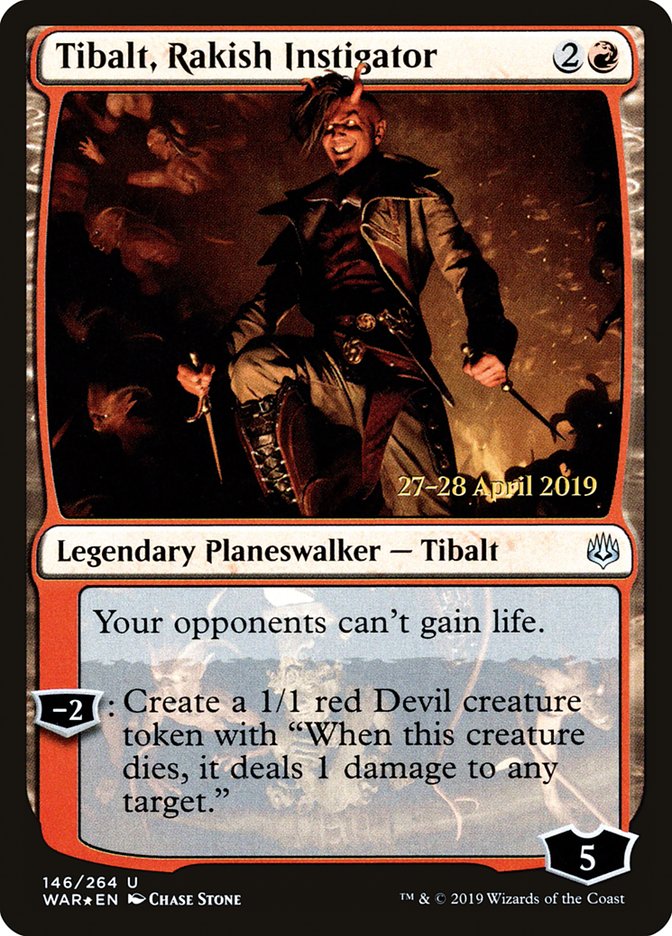 Tibalt, Rakish Instigator  [War of the Spark Prerelease Promos] | Black Swamp Games