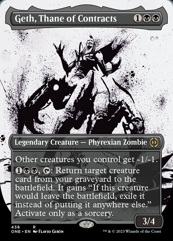 Geth, Thane of Contracts (Borderless Ichor Step-and-Compleat Foil) [Phyrexia: All Will Be One] | Black Swamp Games