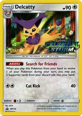 Delcatty (SM132) (Staff Prerelease Promo) [Sun & Moon: Black Star Promos] | Black Swamp Games