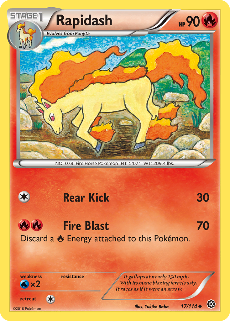 Rapidash (17/114) [XY: Steam Siege] | Black Swamp Games