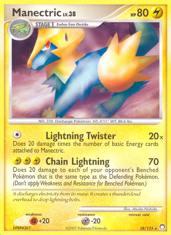 Manectric (28/123) [Diamond & Pearl: Mysterious Treasures] | Black Swamp Games