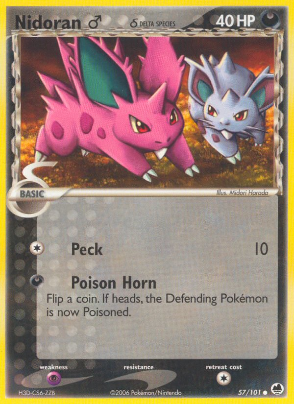 Nidoran (57/101) (Male) (Delta Species) [EX: Dragon Frontiers] | Black Swamp Games