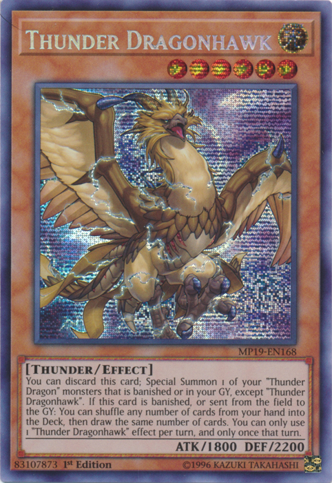 Thunder Dragonhawk [MP19-EN168] Prismatic Secret Rare | Black Swamp Games