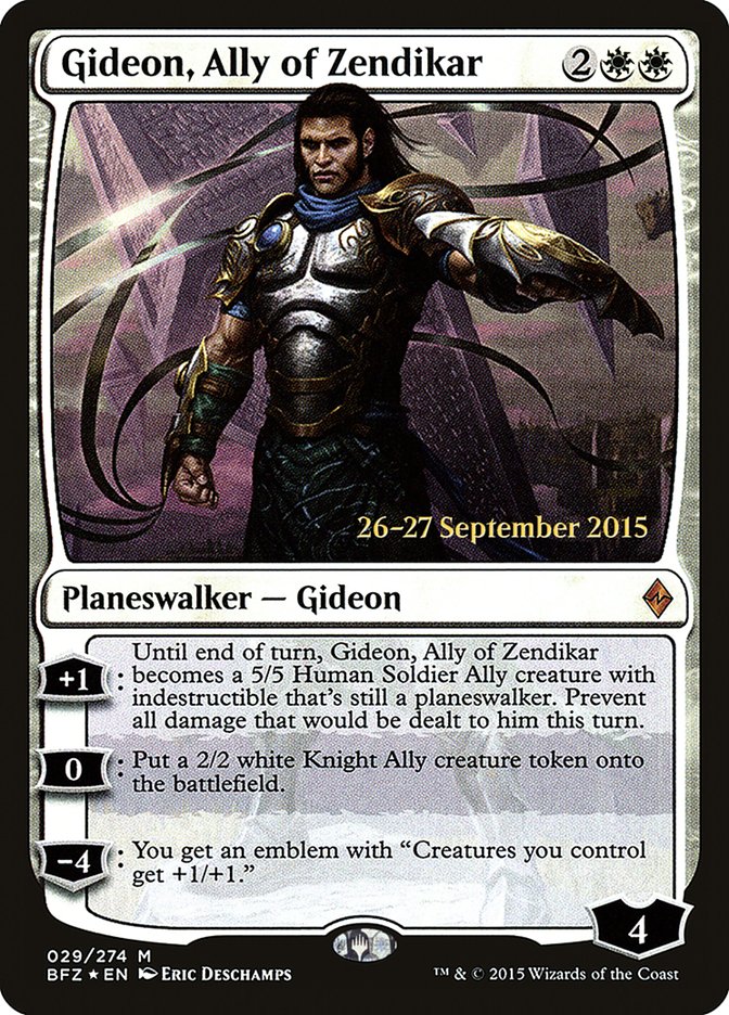 Gideon, Ally of Zendikar  [Battle for Zendikar Prerelease Promos] | Black Swamp Games