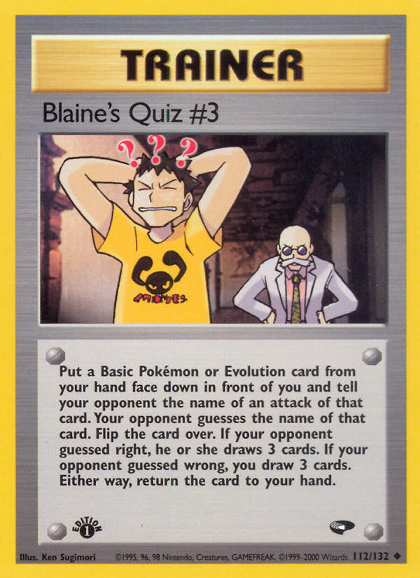 Blaine's Quiz #3 (112/132) [Gym Challenge 1st Edition] | Black Swamp Games