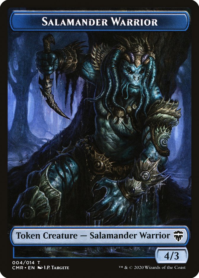 Rock // Salamander Warrior Token [Commander Legends Tokens] | Black Swamp Games