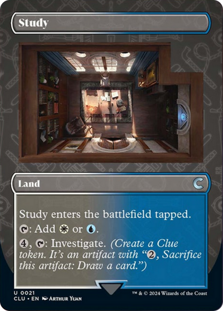 Study (Borderless) [Ravnica: Clue Edition] | Black Swamp Games