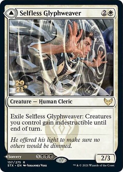 Selfless Glyphweaver // Deadly Vanity [Strixhaven: School of Mages Prerelease Promos] | Black Swamp Games