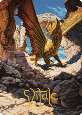 Ancient Brass Dragon Art Card (02) (Gold-Stamped Signature) [Commander Legends: Battle for Baldur's Gate Art Series] | Black Swamp Games