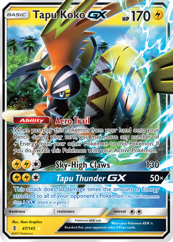 Tapu Koko V 072/202 Sword & Shield Base Set ULTRA RARE Pokemon Card NEAR  MINT