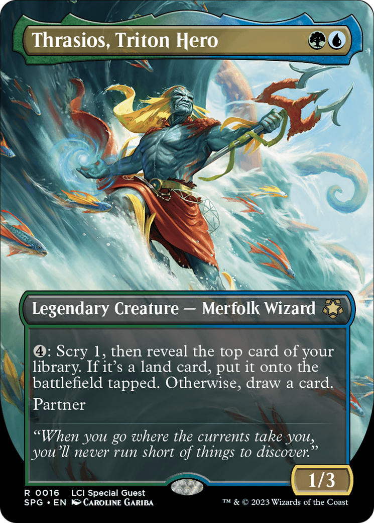 Thrasios, Triton Hero (Borderless) [The Lost Caverns of Ixalan Special Guests] | Black Swamp Games