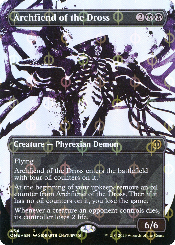 Archfiend of the Dross (Borderless Ichor Step-and-Compleat Foil) [Phyrexia: All Will Be One] | Black Swamp Games