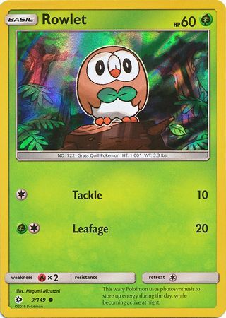 Rowlet (9/149) (Water Web Holo) [Sun & Moon: Base Set] | Black Swamp Games